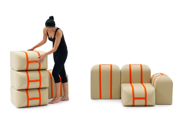 Illustration for article titled This Shape-Shifting Sofa Stacks Itself Like Suitcases